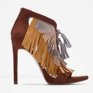 SOLD!!!!!!! BRAND NEW....Zara Fringe Heels